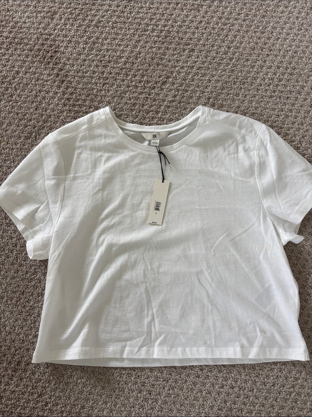 Banana Republic Classic Cropped White Women’s Crewneck Tee -